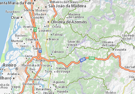Karte Stadtplan Sever do Vouga