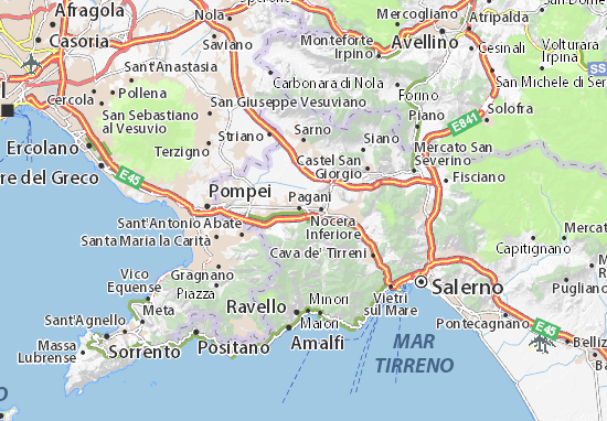 Mappa MICHELIN Nocera Inferiore - Pinatina di Nocera ...