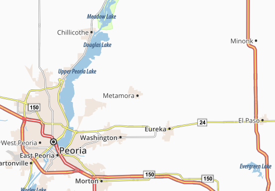 Karte Stadtplan Metamora
