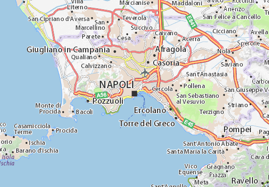 Detailed map of Naples - Naples map - ViaMichelin