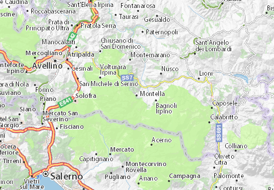 Kaart MICHELIN Montella - plattegrond Montella - ViaMichelin