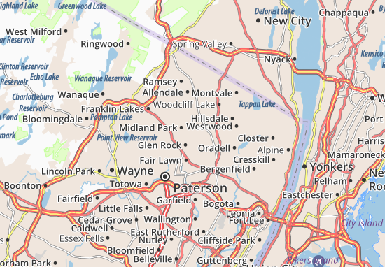 Karte Stadtplan Ridgewood