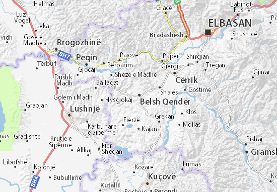 Karte Stadtplan Belsh Qendër
