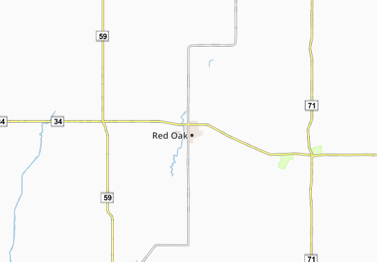 Karte Stadtplan Red Oak