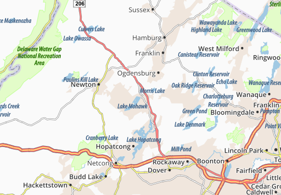 Karte Stadtplan Lake Mohawk