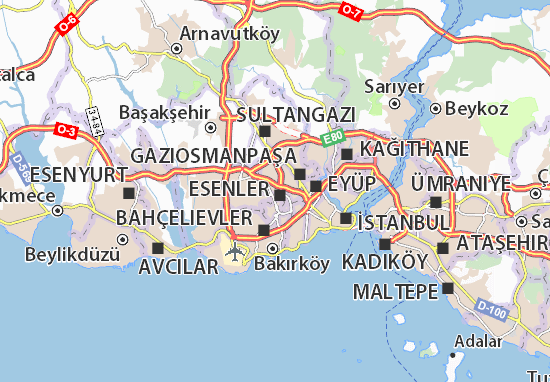 Karte Stadtplan Menderes