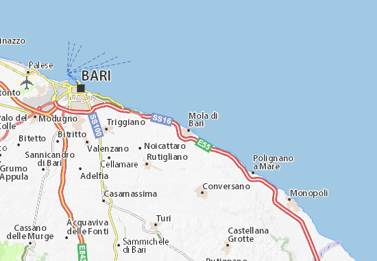Michelin Landkarte Mola Di Bari Stadtplan Mola Di Bari Viamichelin