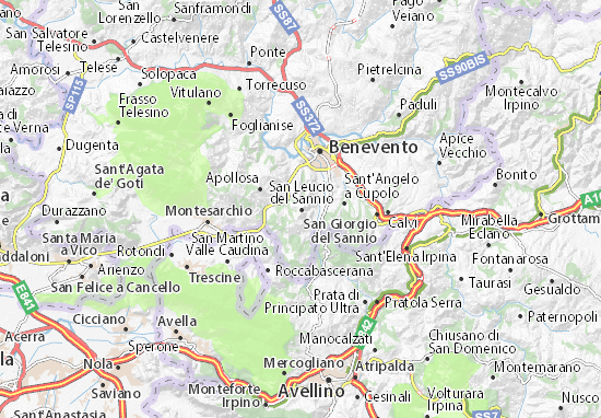 Kaart Plattegrond San Leucio del Sannio