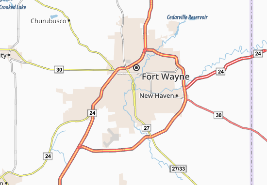 Karte Stadtplan Fort Wayne