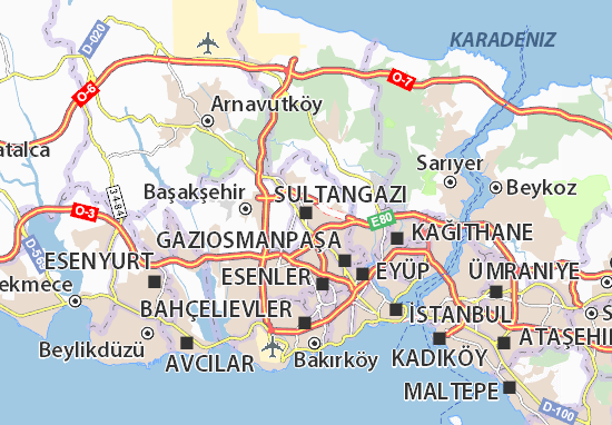 Kaart Plattegrond Sultangazi
