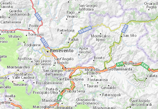 Karte Stadtplan Apice Vecchio