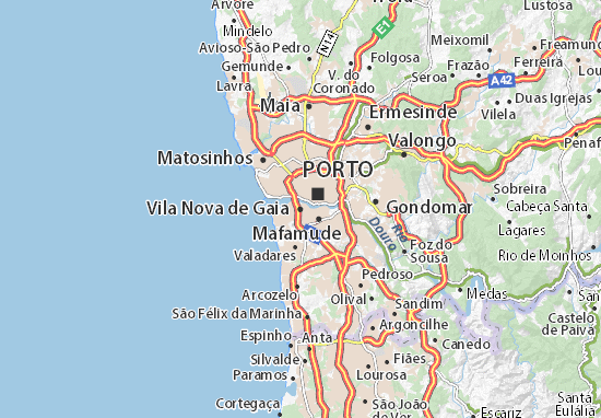 Kaart Plattegrond Vila Nova de Gaia
