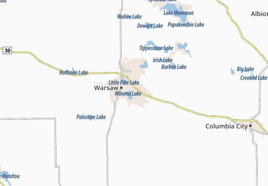 Kaart Plattegrond Winona Lake