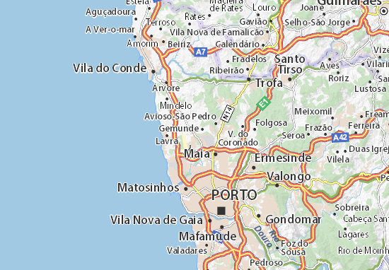 Mapa Vilar do Pinheiro