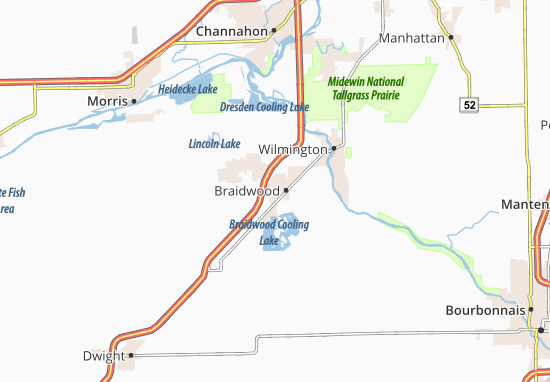 Karte Stadtplan Braidwood