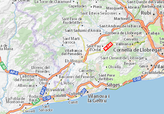 Mapa Vilafranca del Penedès