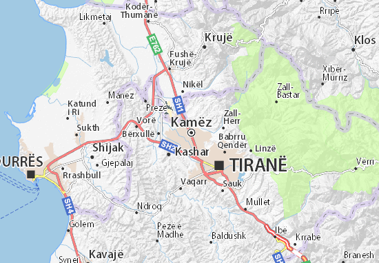 Karte Stadtplan Kamëz