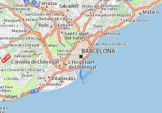 mapa barcelony Mapa Barcelona– plan Barcelona – ViaMichelin mapa barcelony