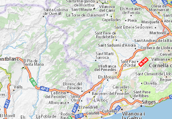 Karte Stadtplan Torrelles de Foix