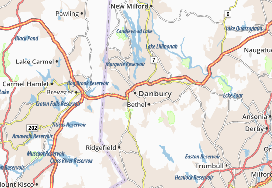 Kaart Plattegrond Danbury