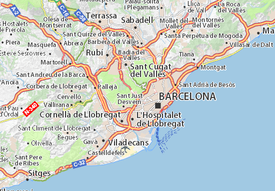 Carte détaillée Catalunya - plan Catalunya - ViaMichelin