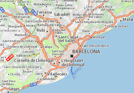 MICHELIN Barcelona map - ViaMichelin