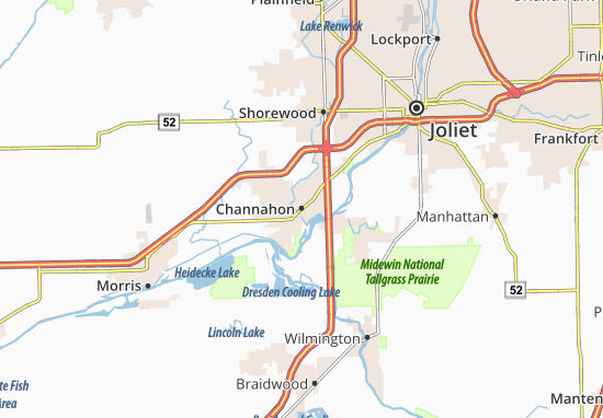 Karte Stadtplan Channahon
