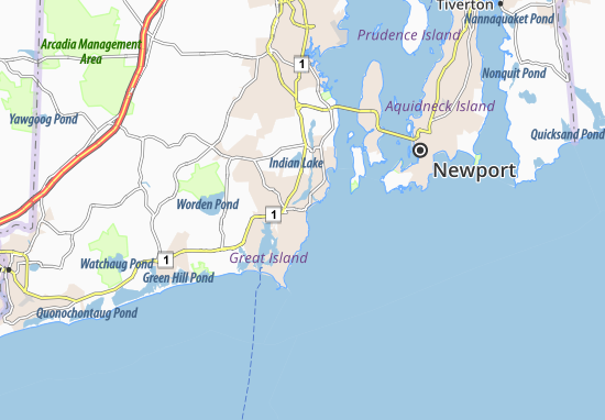 Karte Stadtplan Narragansett