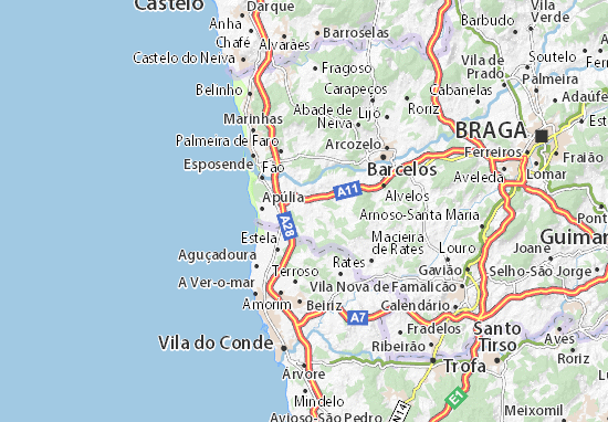 Mapa de Barcelos, Portugal - Dobrar Fronteiras