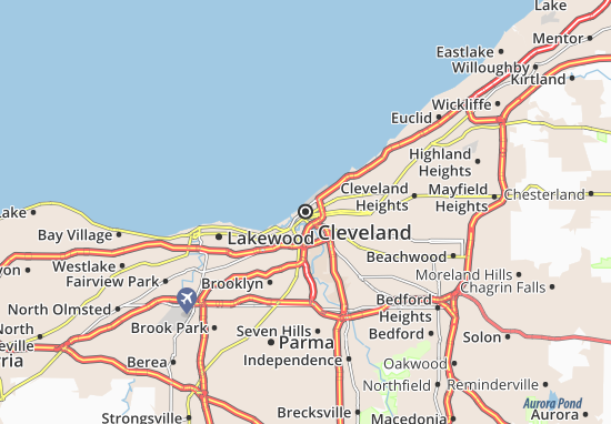 Karte Stadtplan Cleveland