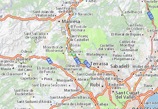 Karte Stadtplan Vacarisses