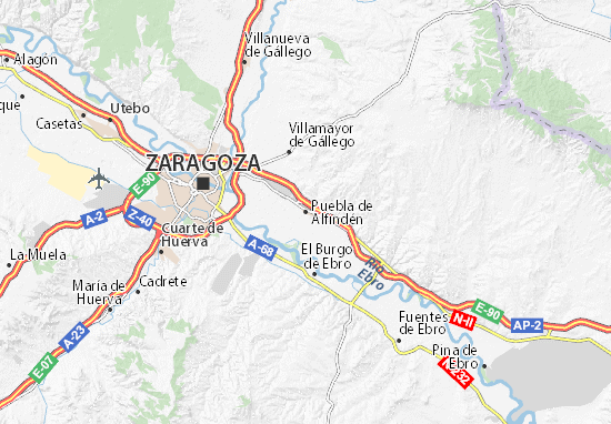 Kaart Plattegrond Puebla de Alfindén