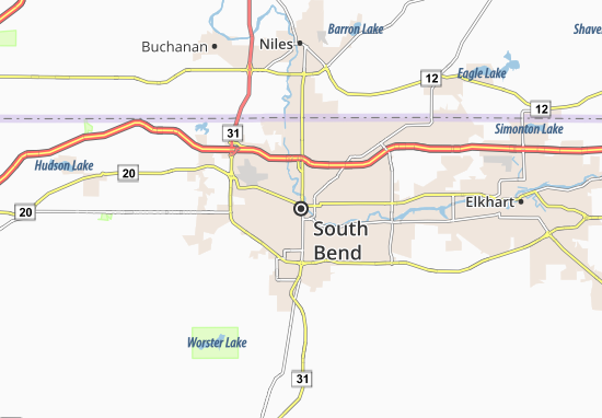 Karte Stadtplan South Bend