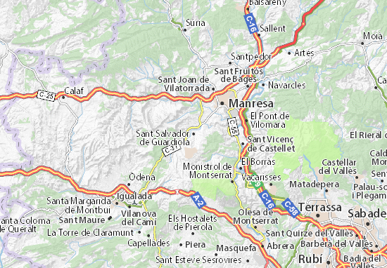 Karte Stadtplan Sant Salvador de Guardiola