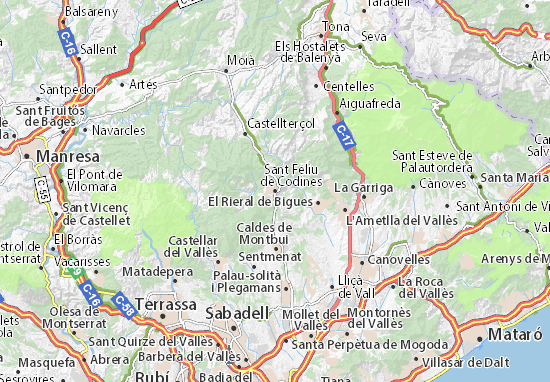 Karte Stadtplan Sant Feliu de Codines