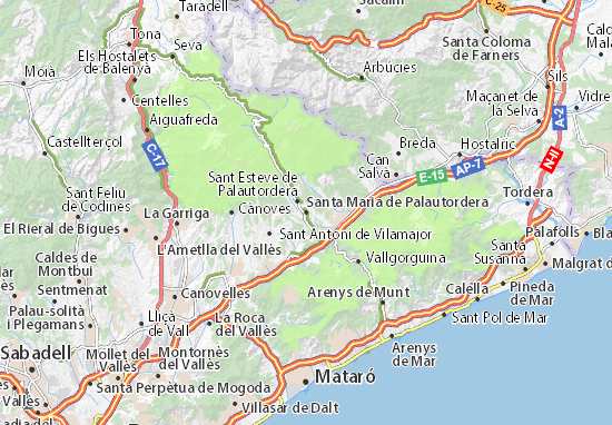 Karte Stadtplan Santa Maria de Palautordera