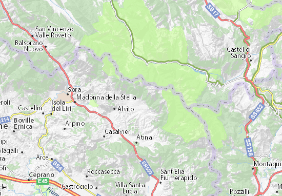 Karte Stadtplan San Donato Val di Comino