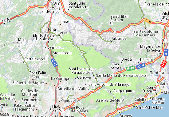Carte détaillée Montseny - plan Montseny - ViaMichelin