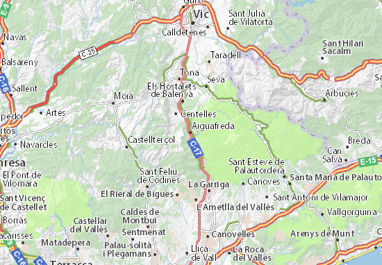 Karte Stadtplan Aiguafreda