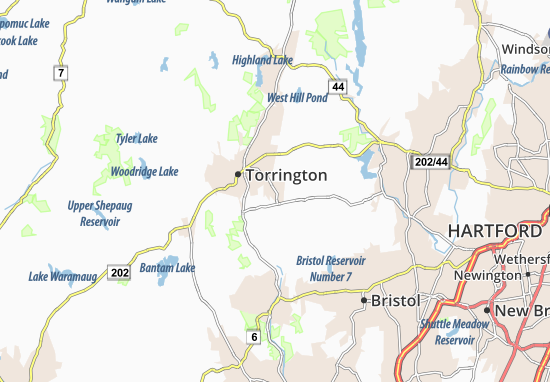 Karte Stadtplan Northwest Harwinton