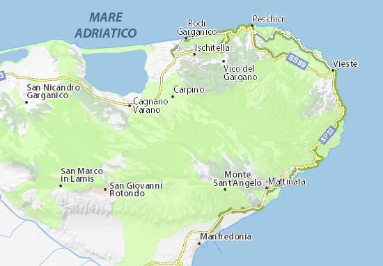 gargano mapa Mapa Promontorio del Gargano   plano Promontorio del Gargano  gargano mapa