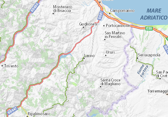 Kaart Plattegrond Larino