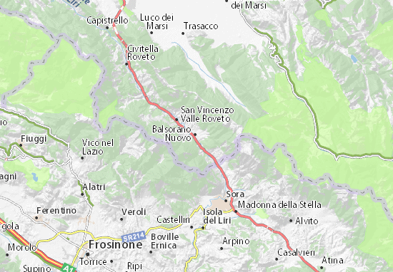 Karte Stadtplan Balsorano Nuovo