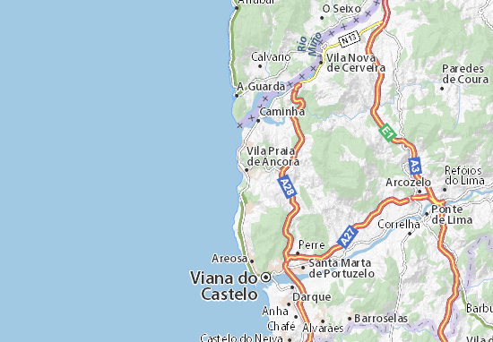 Karte Stadtplan Vila Praia de Âncora