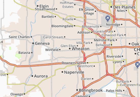 Karte Stadtplan Wheaton
