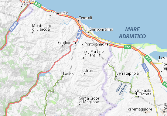 Kaart Plattegrond San Martino in Pensilis