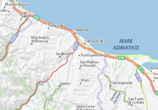 Kaart Plattegrond Portocannone