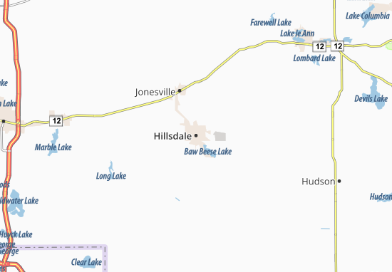 Karte Stadtplan Hillsdale