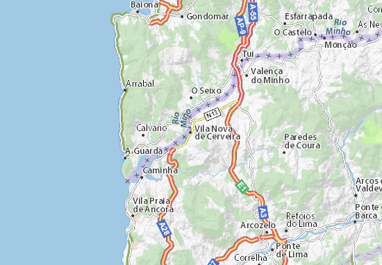 Vila Nova de Cerveira Map