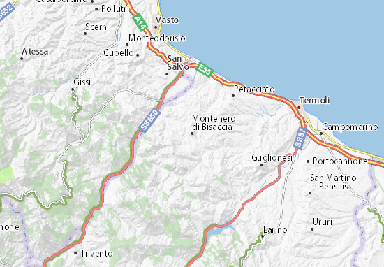 Kaart Plattegrond Montenero di Bisaccia